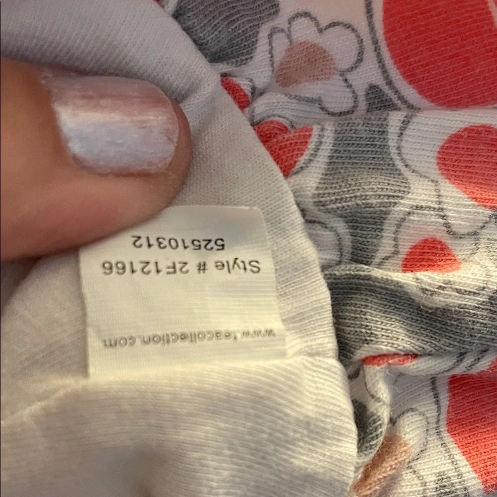 Tea Collection Gray and Red Floral Kids Dress